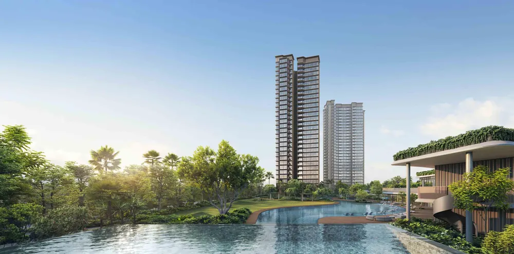 Island Club 50m infinity lap pool — artist's impression