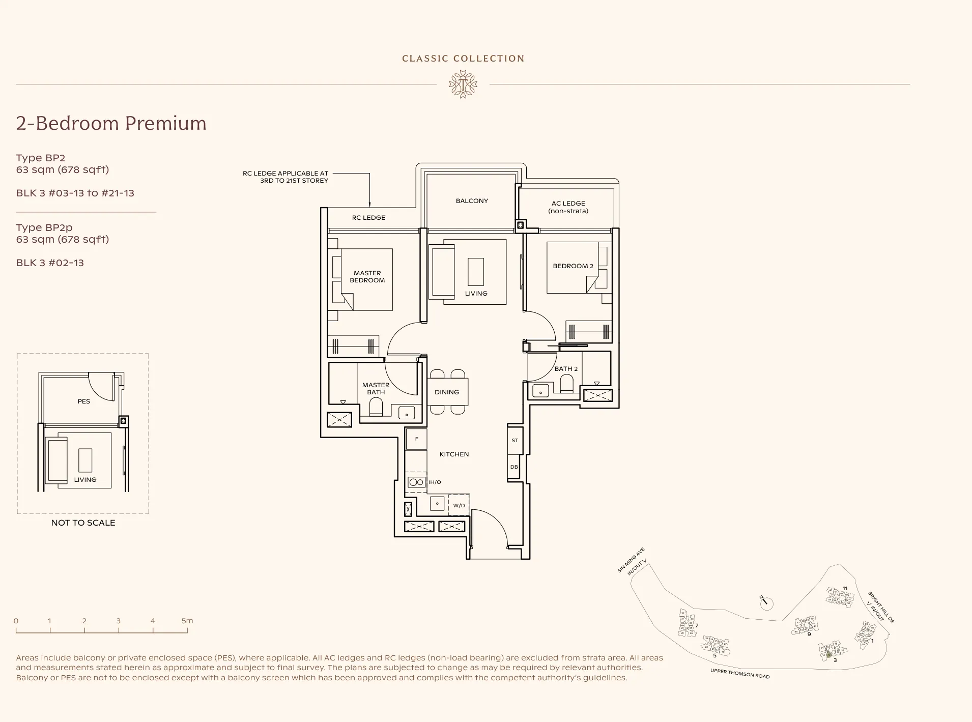Thomson Reserve type BP2 floor plan, 2-Bedroom Premium, 63 sqm