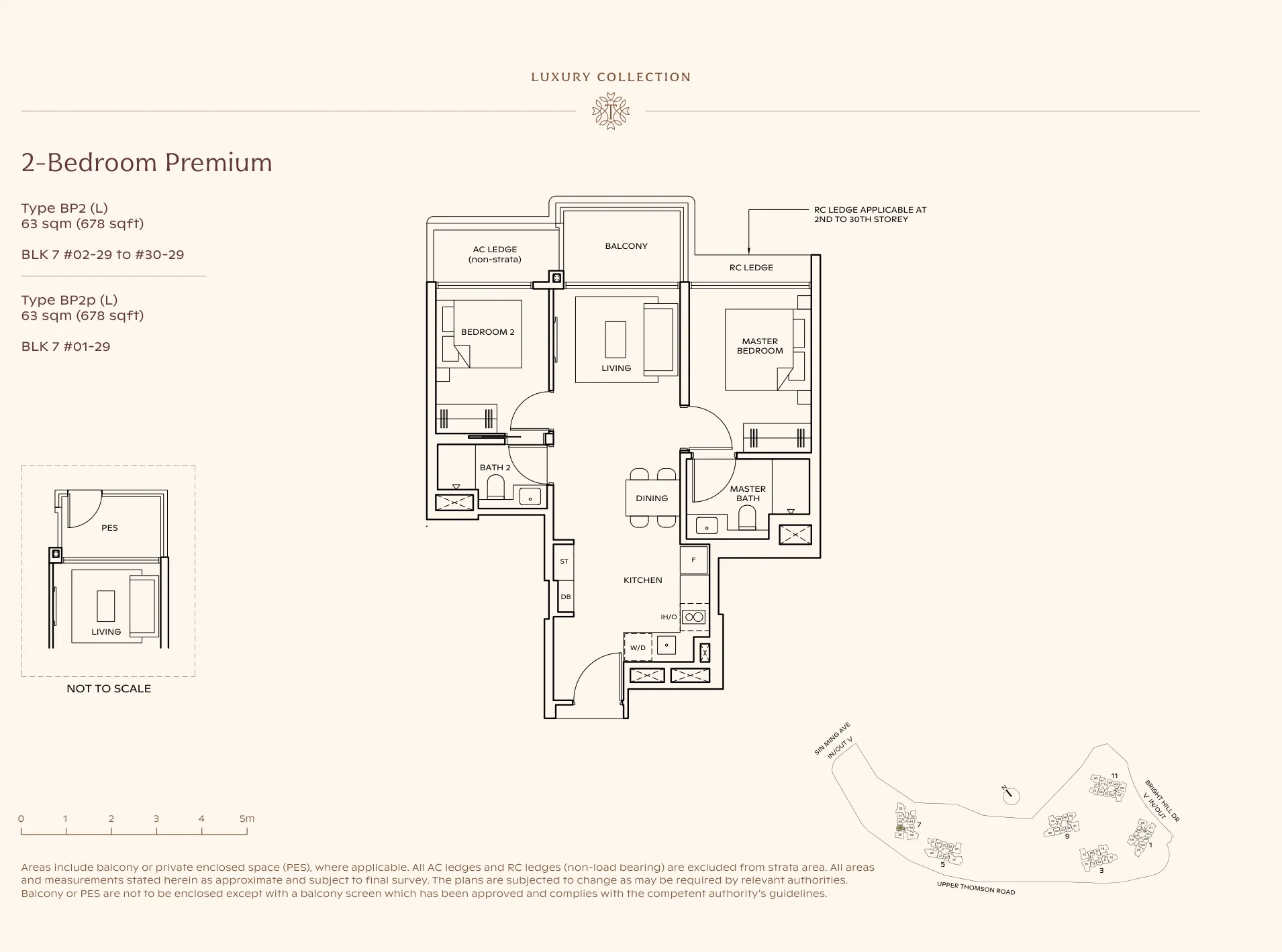 Thomson Reserve type BP2 (L) floor plan, 2-Bedroom Premium, 63 sqm