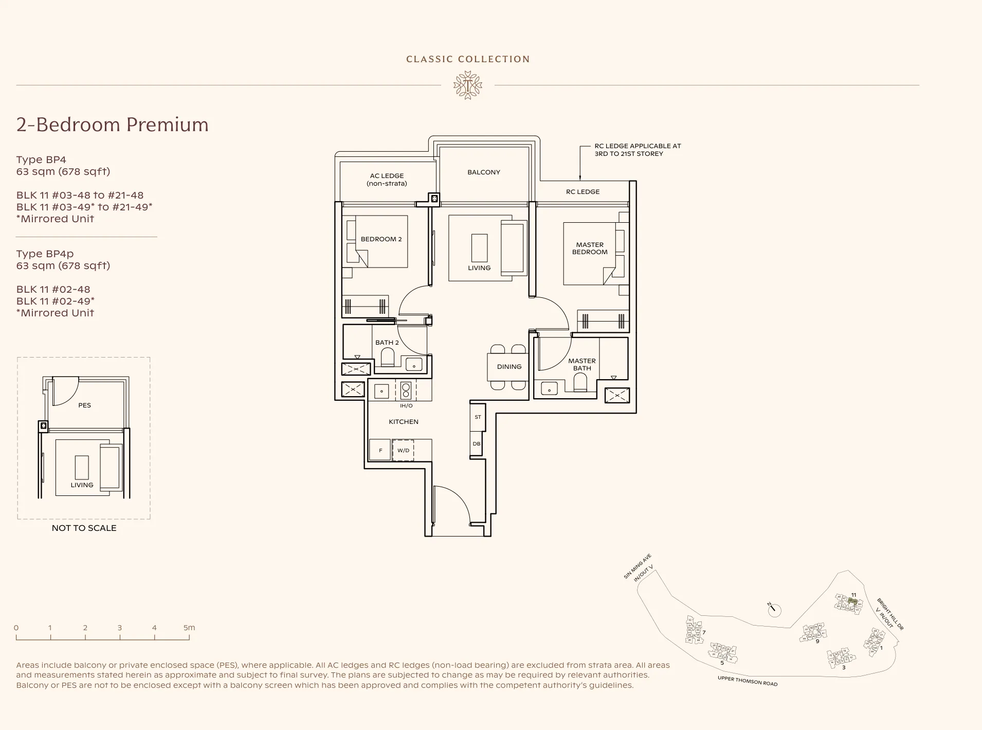 Thomson Reserve type BP4 floor plan, 2-Bedroom Premium, 63 sqm