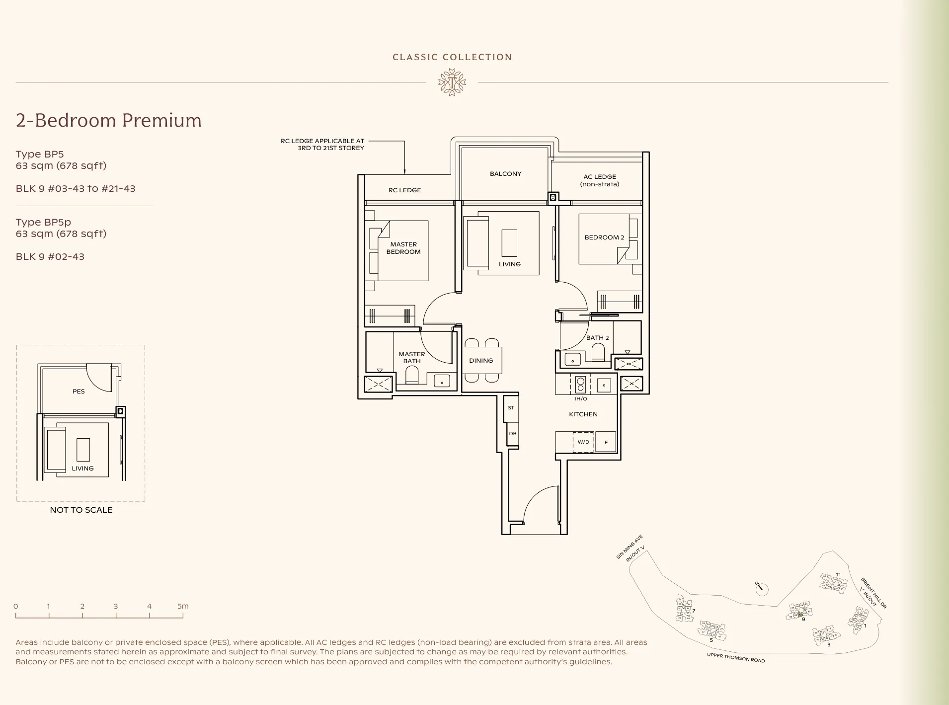 Thomson Reserve type BP5 floor plan, 2-Bedroom Premium, 63 sqm