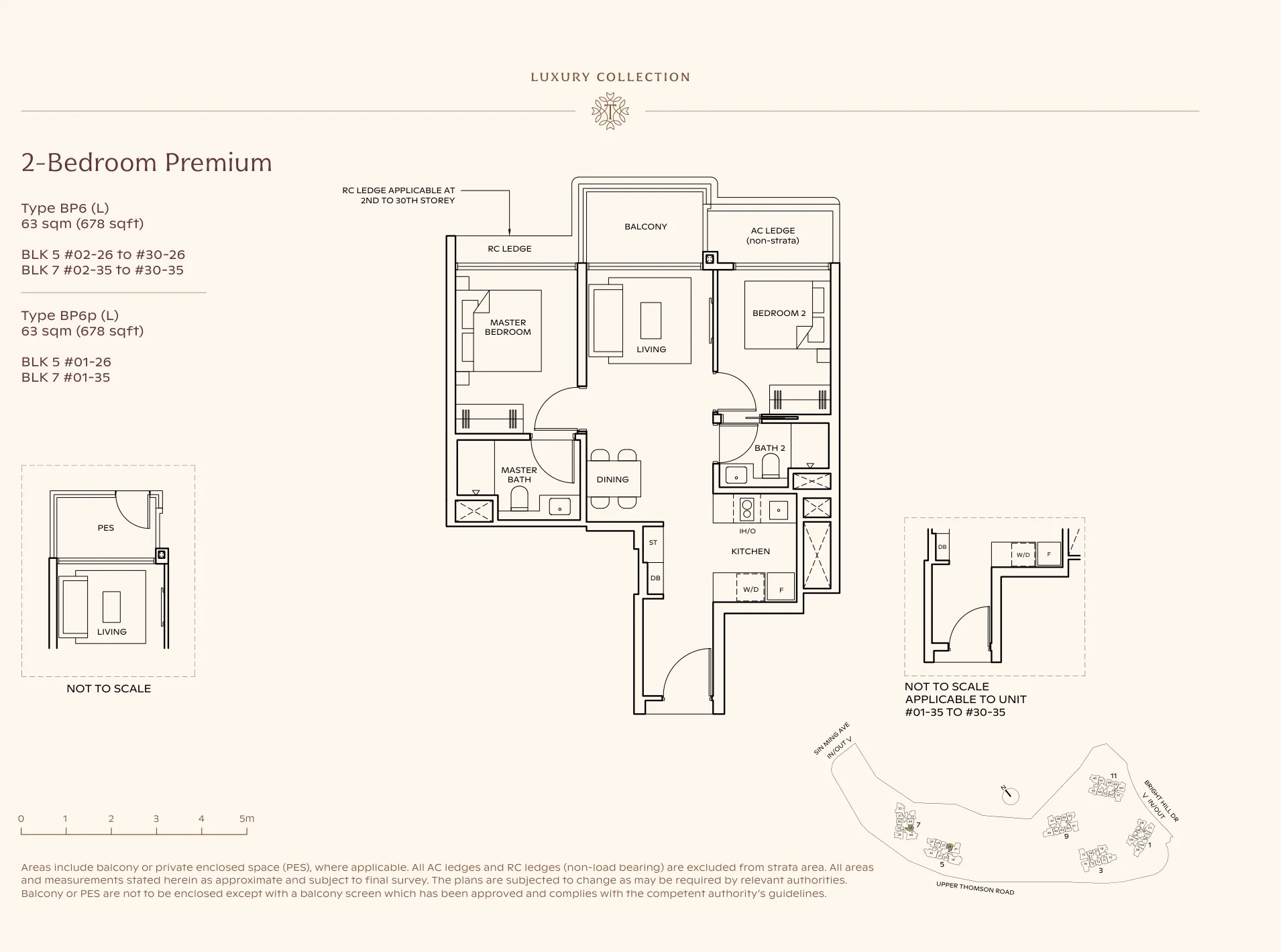 Thomson Reserve type BP6 (L) floor plan, 2-Bedroom Premium, 63 sqm