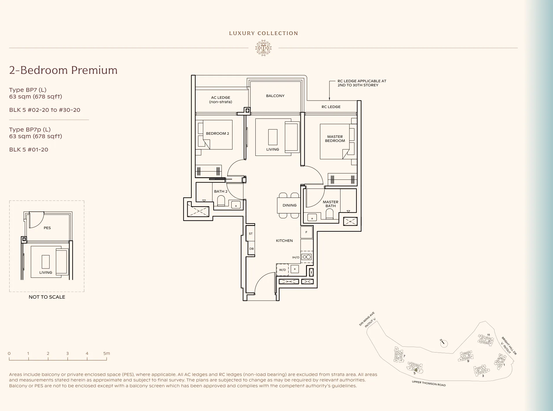 Thomson Reserve type BP7 (L) floor plan, 2-Bedroom Premium, 63 sqm