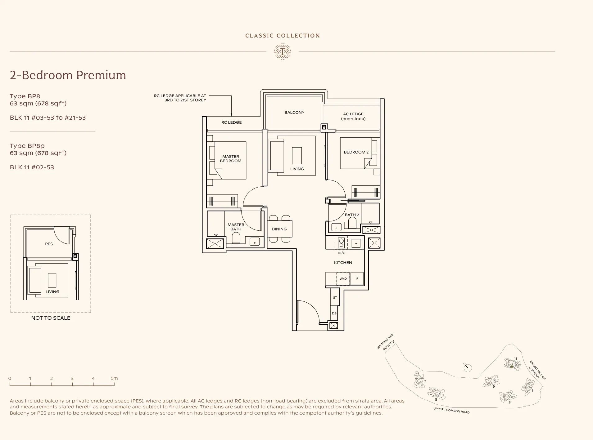 Thomson Reserve type BP8 floor plan, 2-Bedroom Premium, 63 sqm