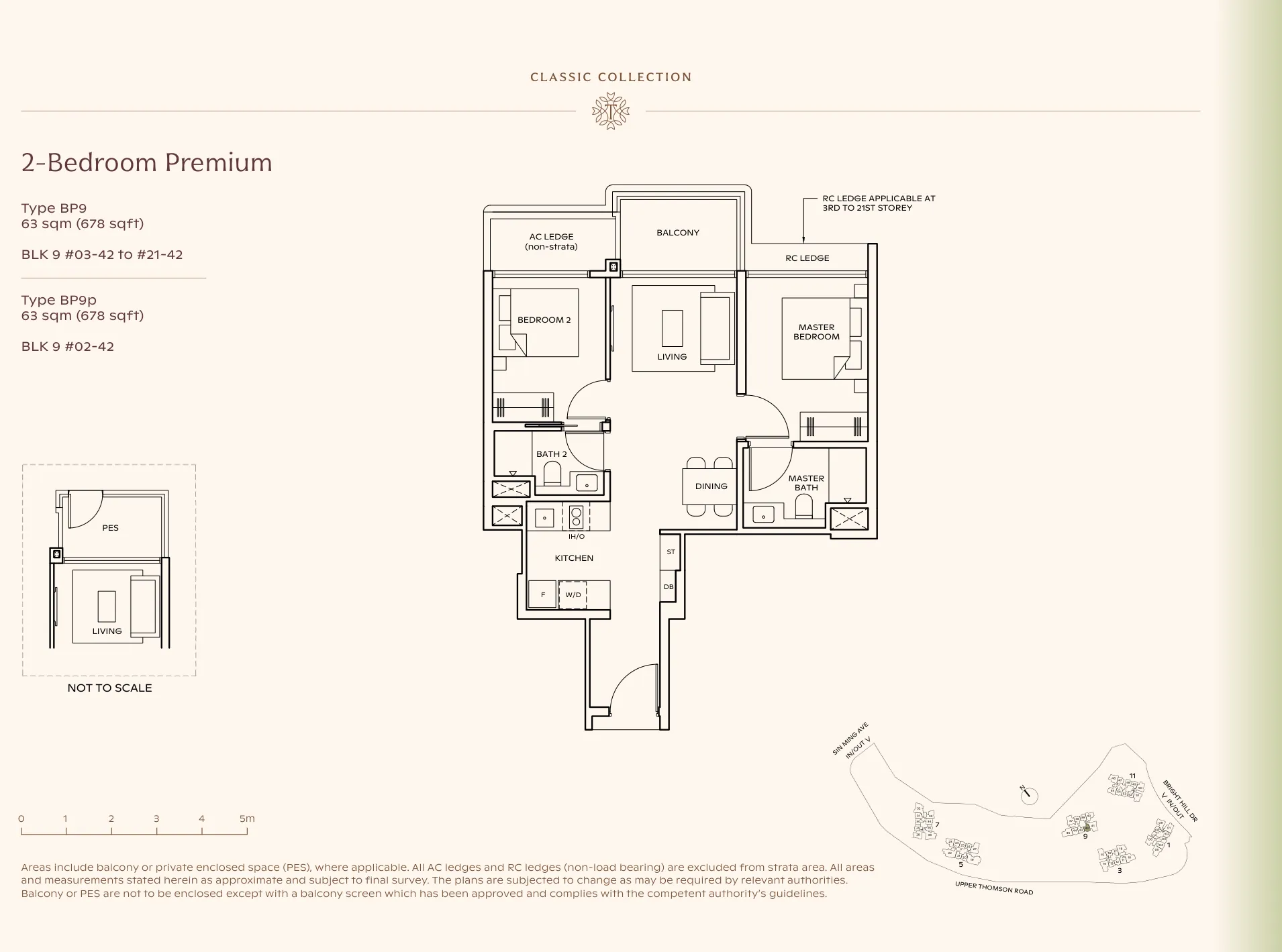 Thomson Reserve type BP9 floor plan, 2-Bedroom Premium, 63 sqm