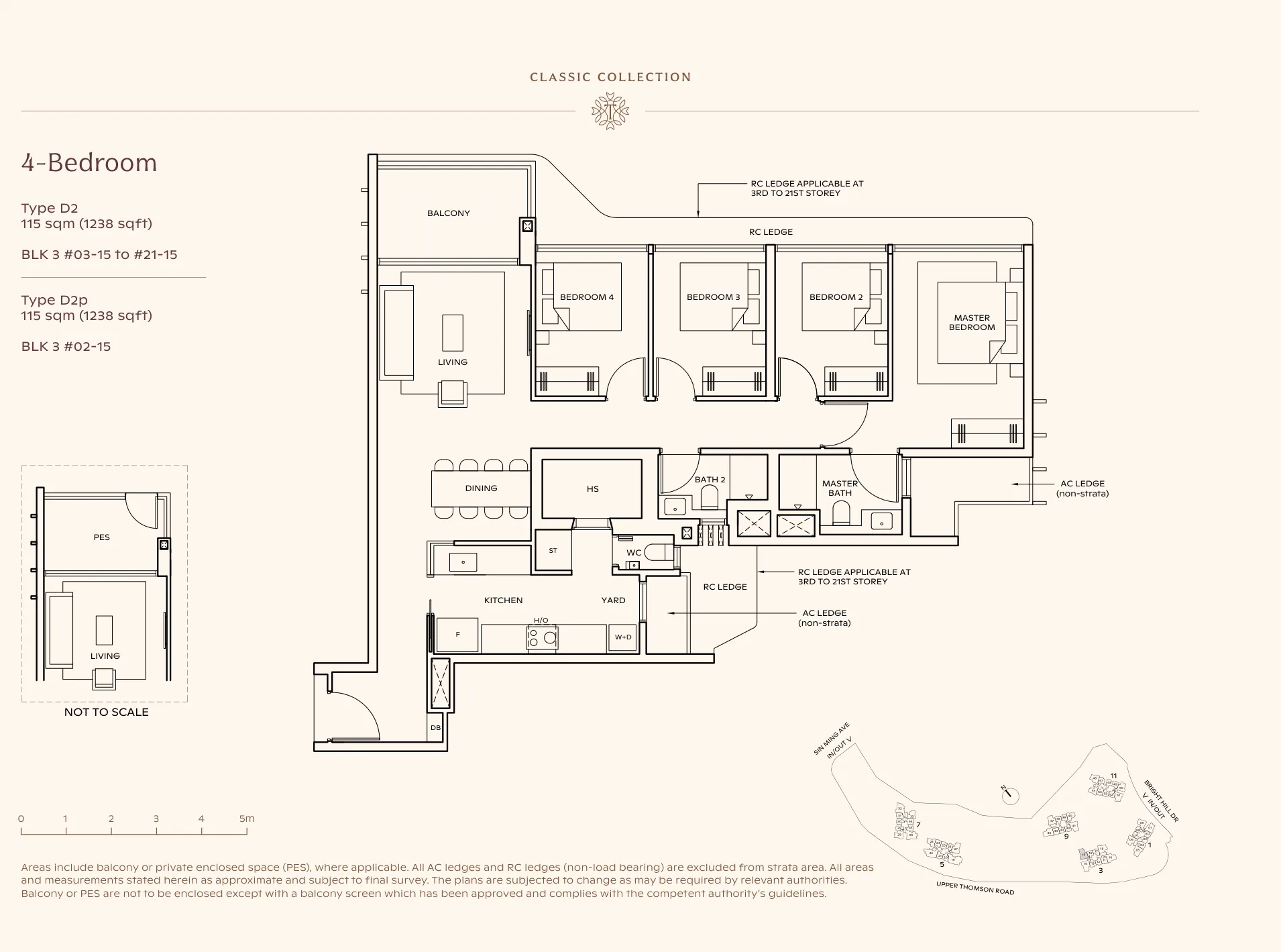 Thomson Reserve type D2 floor plan, 4-Bedroom, 115 sqm
